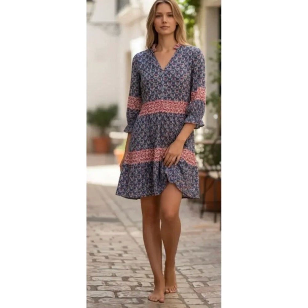 Charlee Boho Floral Tiered Mini Dress‎